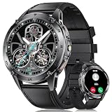LIGE Smartwatch Herren 1.43''AMOLED Touchscreen/530 mAh Akku Sportuhr Herren mit Taschenlampe/110+ Sportmodi,IP68 Wasserdicht Fitnessuhr mit 24/7 Herzfrequenz,Schlafmonitor für Android iOS