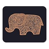 Mousepad Mat Elephant Animal Made Tattoo Afrika Zierrechteck Mauspad Rutschfeste Spiel Schreibtisch Computer Laptop Gummi Glatte Oberfläche Langlebig