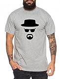 Heisenberg Herren T-Shirt Hermanos Bad Mr White Breaking, Farbe:Dunkelgrau Meliert;Größe:M
