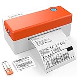 K Comer Etikettendrucker 4 x 6 Label Printer-thermodrucker Etikettenmaschiene Mac/Windows Versandetikettendrucker für DHL UPS Amazon Ebay Shopify Etsy (Orange)
