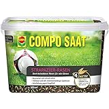 COMPO SAAT Strapazier-Rasen, Spezielle Rasensaat-Mischung mit wirkaktivem Keimbeschleuniger, Rasensamen / Grassamen, 2 kg, 100 m²