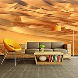 Benutzerdefinierte Fototapete | 3D Gelb Sand Gelb Sofa Wüste Hintergrund TV Wanddekorationen Wohnzimmer Moderne Wandfarbe Tapete 150x105cm