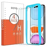 Amazon Brand-Eono [4 Stück] Schutzfolie kompitabel mit iPhone 11/ iPhone XR, 2.5D, 9H, Anti-Kratzen,Hülle Freundllich,mit Schablone