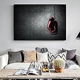 Modernes Poster, rote Boxhandschuhe, Wandkunst, HD-Druck, abstraktes Bild, Leinwand-Gemälde für Wohnzimmer, Fitnessstudio, Dekoration, 50 x 70 cm, kein Rahmen