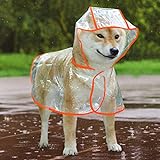 Idepet Regenmantel für Hunde, wasserdicht Winddicht mit Kapuze für kleine und mittelgroße Hunde