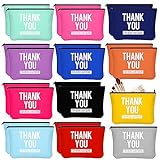 Buryeah 24 Stück Dankeschön-Geschenke Dankes-Taschen für Frauen Thank You for Being Awesome Kosmetiktaschen, inspirierende Geldbörsenbeutel für Wertschätzung, Geschenk für Lehrer, Kollegen,