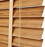 Holz venezianische Jalousien, 50 mm Bambuslatten, Innen-/Außenmontage, großer Balkon -Fensterbüro, 60/80/100/120/140 cm Breite (Size : 140x180cm(55.1x70.9))