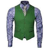 Herren Joker Kostüm Hemd Weste Krawatte Anzug Outfit Set Ritter Gangster Verkleidung Halloween Cosplay Accessories für Erwachsene (M, 3-tlg.Set)