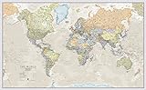 Maps International Groß Weltkarte Poster - Klassisches Weltkartenposter - Laminiert - 197 x 116,5 cm - Klassische Farben