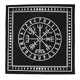 HavanaYZ Tischdecke, 50 x 50 cm, Runen-Tarot-Tischdecke, Tarot-Tischdecke, Altartuch, Vliesmaterial, Wahrsagungs-Tischdecke
