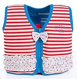 Konfidence Jacket – Unsere Original Premium Schwimmweste/Schwimmjacke für Kinder bis 7 Jahre, Schwimmhilfe für Kinder und Jugendliche mit abnehmbaren Schwimmern (Martha Rote Streifen, M)