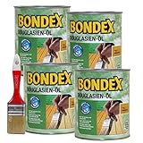 Bondex Douglasien-Öl, 3 Liter inkl. Pinsel - Schutz- und Pflegeöl für Aussen, Gartenmöbel und Terrassenöl