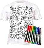 Splat Planet Meerjungfrau T-Shirt Malvorlagen Mit 10 Ungiftigen, Waschbaren Zauberstiften – Färben Sie Ihr Eigenes T-Shirt, Färben Und Auswaschen Und Wieder Färben Kindergeburtstag (5-6 Years)