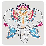 FINGERINSPIRE Elefanten Schablonen 30x30cm Dekorative Elefant Schablone Kunststoff Elefantenkopf Musterschablonen Wiederverwendbare Elefant Wanddekorationsschablone zum Malen auf Holzbodenwand