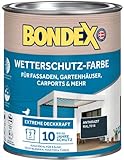 Bondex Wetterschutz Farbe Anthrazit (RAL7016) 0,75 L für 7 m² | Extreme Deckkraft | Hervorragende Witterungsbeständigkeit | seidenglänzend | Wetterschutzfarbe | Holzfarbe