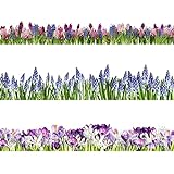 Pixblick Fenstersticker - Frühlingsblumen Krokussen und Traubenhyazinthen I Frühblüher I Fensterbilder I Fensteraufkleber