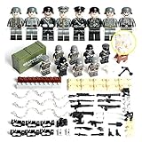 RTING 8 Minifiguren + Waffen, militärische Minifiguren Basis WW2 Sets, Armeegewehr, Waffen, Soldaten, Spielzeug, passend für Kindergeschenke