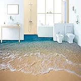 Benutzerdefinierte 3D Bodenaufkleber Strand Meer Wasser Wohnzimmer Schlafzimmer Badezimmer Boden Wandbild Selbstklebende Vinyltapete -150 * 105cm