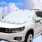 Unzipp Frontscheibenabdeckung Auto, Abdeckung Windschutzscheibe Winter mit 10 Magnet Fixierung Faltbare Windschutzscheibenabdeckung für gegen Schnee, EIS, Frost, Staub, UV-S
