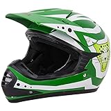 Zorax Kinder-Motorradhelm/Motocross-Helm, Größe XL, 55 cm, Grün/Weiß