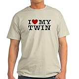 CafePress T-Shirt mit Aufschrift 'I Love My Twin', 100 % Baumwolle Gr. M, natur