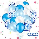 Sunshine smile 60 Stück Luftballons Blau, Ballons,konfetti Luftballons,Luftballons Hochzeit,Latex Glitter Ballons,Heliumluftballons,partyballons,Verdicken 3.2G, 4 Farbe.