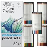 Winsor & Newton 2090009 Studio Collection Aquarellstifte im Set - 50 lebendige Farben im Metallkasten, bruchsicher, weiche Farbabgabe, Malstifte für Erwachsene & Kü
