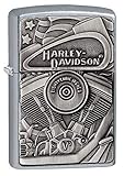 Zippo HD Motor Flag Winddichtes Feuerzeug, Street Chrom, Einheitsgröß