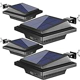 Dachrinne Solarleuchte mit Bewegungsmelder 40 LEDs | BILLION DUO Solarlampen für Außen | Schwarz Gartenbeleuchtung Warmweißes Solarlicht, 3W PIR Sicherheitswandleuchte Außenlampe für Garage
