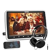 WONNIE 10.5” DVD Player Auto 1080p HD Tragbarer DVD Monitor HDMI Bildschirm Kopfstütze Monitor für Kinder AV In/Out 12v Memory SD/USB mit Kopfhörer