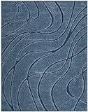 SAFAVIEH Zottelig Teppich für Wohnzimmer, Esszimmer, Schlafzimmer - Florida Shag Collection, Hoher Flor, Hellblau und Blau, 244 X 305 cm
