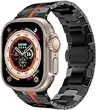CNHKAU Premium-Edelstahl-Uhrenarmband, für Apple Watch 49 mm, 44 mm, 45 mm, für Iron Man-Armband, Metallschnalle, kompatibel mit iWatch Ultra 8, 7, SE, 6, 41/40/38/42 mm, 38/40/41mm, Achat