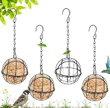 Meisenknödelhalter zum Aufhängen,4 Stück Metall Vogelfutterspender zum Aufhängen,7cm Futterspender für Meisenknödel,Futterstation für Vögel zum Aufhängen,Futterspender Vögel für Wildvögel G