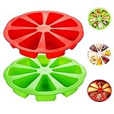 Biluer 2PCS Silikon Backform mit 8 Löchern, Dreieck-Kuchenform Hohlraum Silikonbackformen für Zuhause DIY Konditorei oder Bäckerei(Rot,Grün)