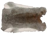 Ensuite Kaninchenfell Graubraun naturfarben, ca. 30x30 cm, Felle vom Kaninchen mit seidigem Haar