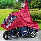Regen, Regen, Großer Regenumhang, Mantel, Mobilität, Roller, Motorrad, Regenmantel, Regenschutz, vollständiger Schutz mit Visier (Farbe: Blau, Größe: 4XL) (Size : Red_3XL)