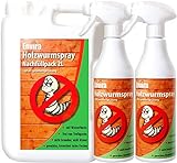 Envira Holzwurm-Spray - Holzwurm Ex Gegen Holzschädigende Insekten Mit Langzeitschutz - Auf Wasserbasis - 2x500 ml + 2L