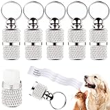 Address Tags for Dogs Pendant, Pack of 6 Dog Cat Collar Tag with Key Ring, Waterproof Address Capsule for Pets