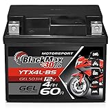 BlackMax CTX4L-BS Motorradbatterie YTX4L-BS GEL 12V 4Ah Roller Batterie 50314