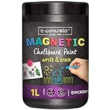 Magnetische Tafelfarbe Schwarz + Kreide (1000ml) | Umweltfreundliche Wandfarbe auf Wasserbasis | Magnetfarbe