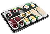 Rainbow Socks - Damen Herren - Sushi Socken Tamago Butterfisch Thunfisch 2x Maki - Lustige Geschenk - 5 Paar - Größen 36-40