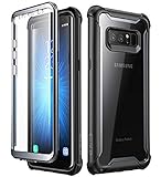 i-Blason Hülle Kompatibel für Samsung Galaxy Note 8 Handyhülle 360 Grad Case Transparent Schutzhülle Cover [Ares] mit eingebautem Displayschutz, Schwarz