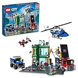 LEGO 60317 City Banküberfall mit Verfolgungsjagd mit Hubschrauber, Drohne und 2 LKWs, Polizei-Set, Geburtstagsgeschenk für Jungen und Mädchen ab 7 J