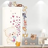 Katzen Tiere Wandaufkleber, DIY Bär Eichhörnchen Wandtattoos, für Kinderzimmer Baby Schlafzimmer Kinderzimmer Haus Dekoration