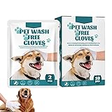 Fowybe 2 Pcs Sauberer Handschuh für Hunde - Soft Dog Wischhandschuhe ohne Spülen,10 Stück Hunde-Staubhaar-Wischhandschuhe reinigen sanft und verhindern schlechten Geruch und Schmutz für Hunde, Katzen