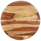 Homgoday Tischplatte Schreibtischplatte Ersatztischplatte Holzplatte Tischplatte Holz Platte Ersatzteil für Esstisch Couchtisch Gartentisch Massivholz Palisander Rund 25-27 mm 50