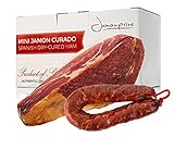 Serrano Schinken gereift ohne Knochen 1 KG (Spanischer Schinken) + Chorizo Paprikawurst 200 gr – Jamonprive