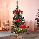 Haushalt International HI Künstlicher Weihnachtsbaum 75 cm Tannenbaum Christbaum Dekobaum beleuchtet und dekoriert