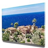 Leinwand Bilder Spanien, Insel Mallorca, Serra de Tramuntana - als 80x80cm großes XXL Leinwandbild. Wandbild als Deko für Wohnzimmer & Schlafzimmer. Aufgespannt auf 2cm Holzrahmen