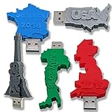 Anpassbarer USB-Stick in Länderform – 15 Farben, 10 Zeichen – Schnelle Dateiübertragung – 8, 16, 32 GB – Chipsatz 3.0 Klasse A (16 GB)